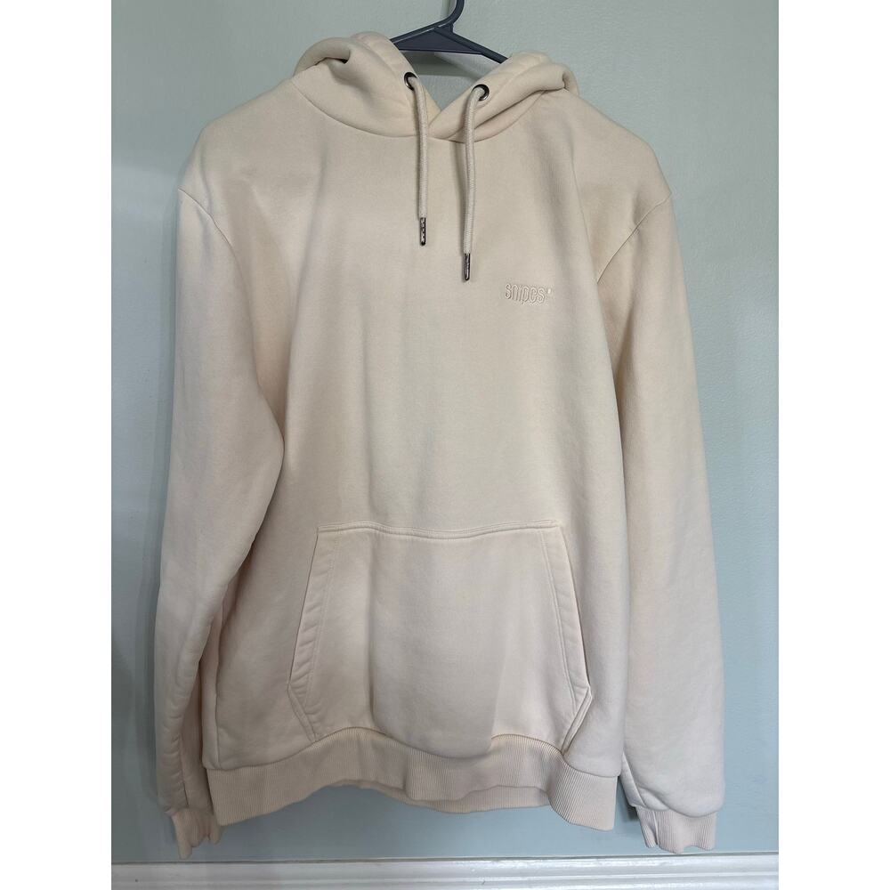 Snipes Cream Pullover Hoodie Women’s Medium Minimal Logo Streetwear